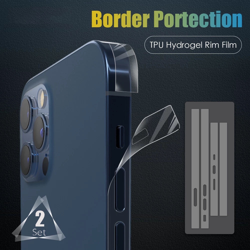 適用於 iPhone 13 Pro Max Frame 保護 TPU 水凝膠膜的超薄貼紙透明啞光手機側膜