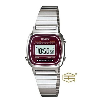 【天龜】CASIO 復古潮流 淑女電子錶 酒紅 LA670WA-4