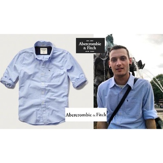 §上鉌嚴選 A&F Abercrombie Muscle Fit Iconic Oxford Shirt麋鹿牛津襯衫-藍