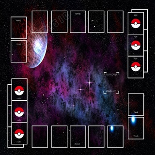 寶可夢 PTCG卡墊 星際 太空 星空 星球 星雲主題 雙人對戰墊 牌墊 桌墊 桌遊墊 60X60公分