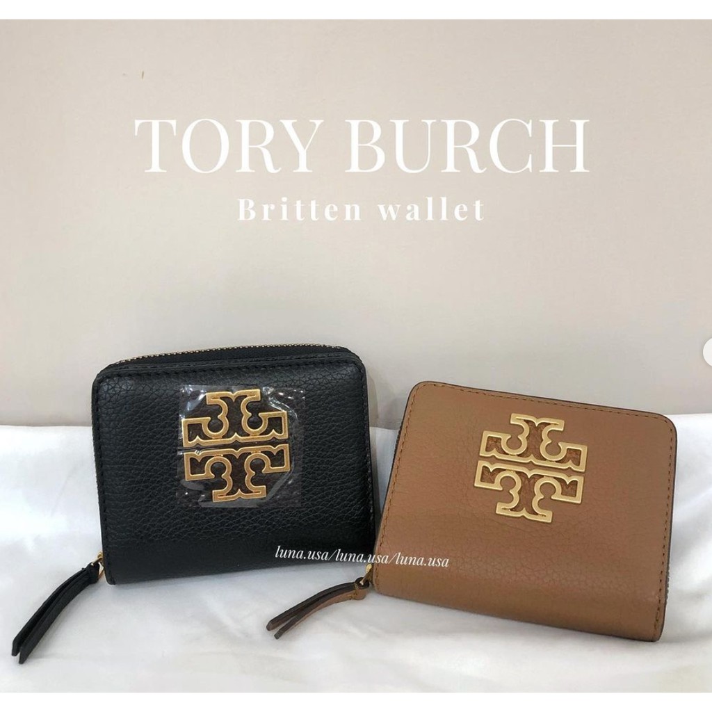 現貨！Tory Burch - Britten 復古金屬真皮短夾 #現貨