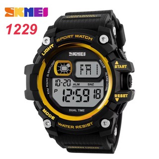 SKMEI-黑金色 時尚運動休閒錶 電子錶 手錶 男女中性錶 1229