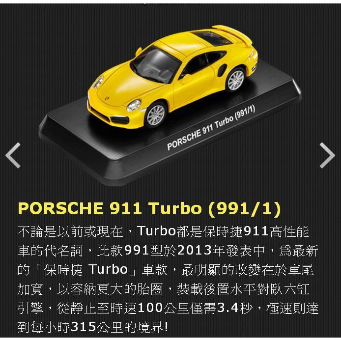 PORSCHE 911 Turbo (991/1) 7-11 保時捷 模型車