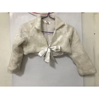 毛毛小外套 禮服外搭小外套 尺寸9 二手女童外搭小外套 宴會 短版女童小外套 幼稚園畢業外搭小外套
