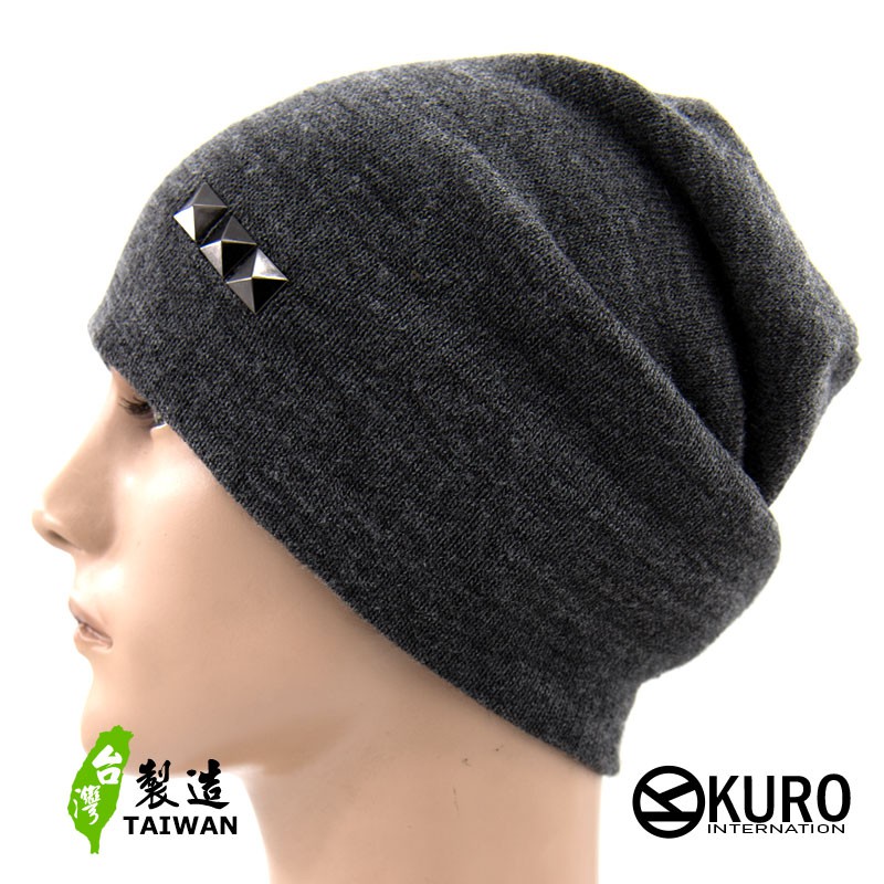 KURO-SHOP台灣製造 灰色鉚釘 針職帽 扁帽
