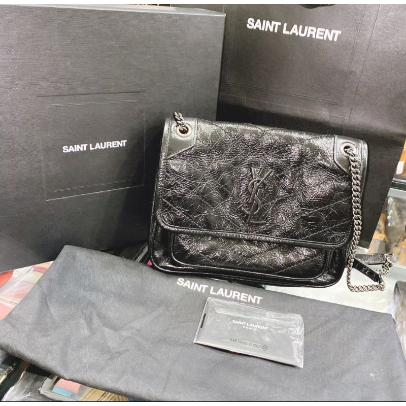 YSL NIKI Baby 銀鏈斜背包 肩背包 / 正品