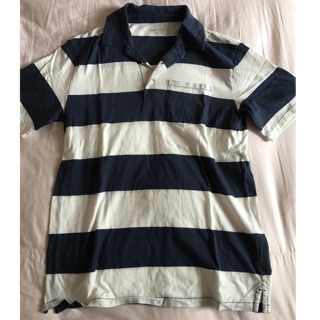 Gap 男童 有領上衣 POLO衫 條紋上衣 短袖上衣 150cm