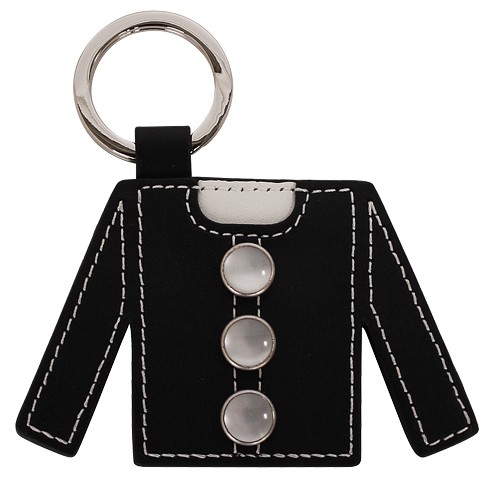 agnes b.-衣服造型皮革鑰匙/黑