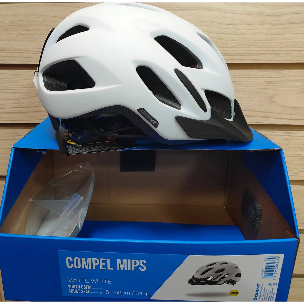 【快捷單車】2020GIANT COMPEL MIPS 亞洲頭型安全帽-白色