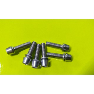 ~騎車趣~6個一組M5*18mm不鏽鋼墊片螺絲 錐形螺絲華司 龍頭 座管 M5×18mm 台灣製造