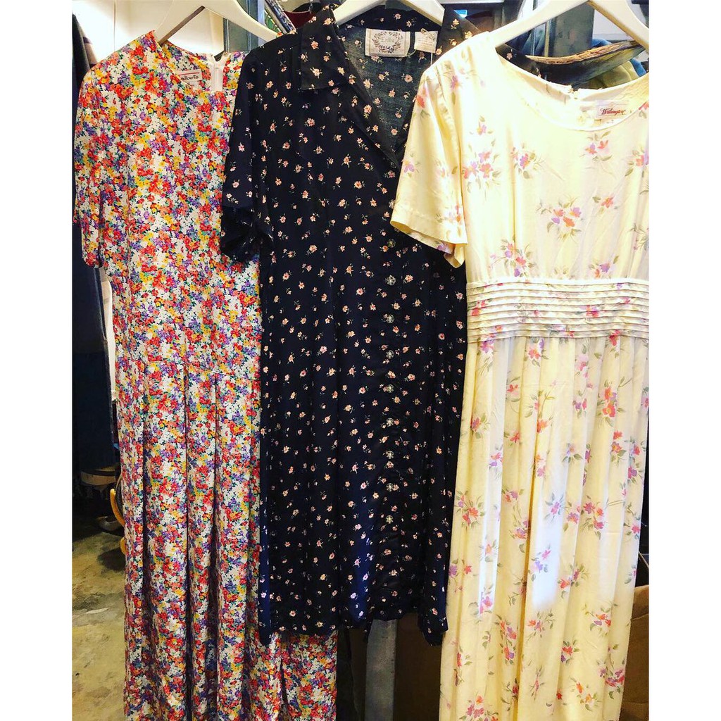 5 6更新 日本代購古着長洋古董洋服古著vintage 收腰連衣裙復古洋裝日本製洋服花草洋裝古著女子 蝦皮購物