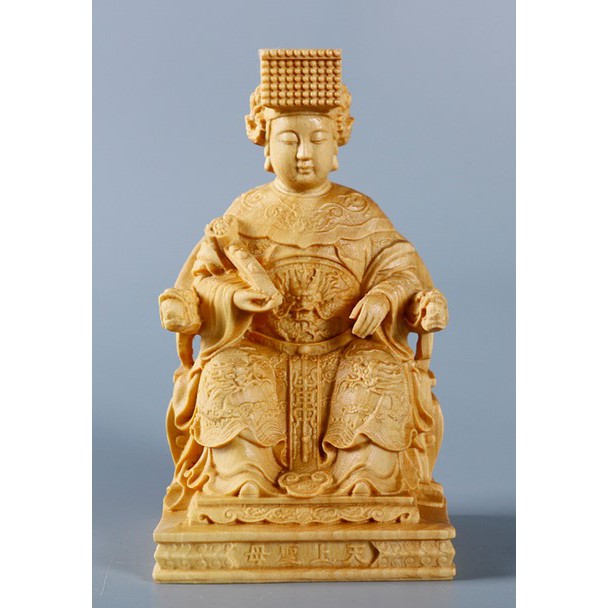 現貨 黃楊木如意媽祖天上聖母神像木雕供奉擺件 蝦皮購物