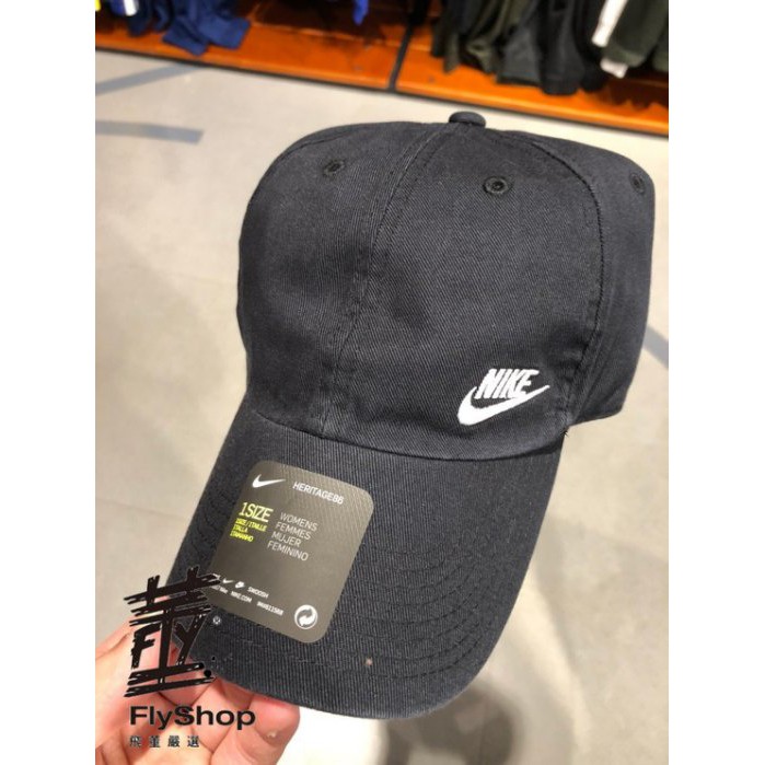 [飛董] NIKE 小LOGO 棒球帽 老帽 可調式 AO8662 010 黑