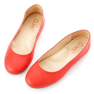 【G.Ms.】旅行女孩II‧素面全真皮可攜式軟Q娃娃鞋(無鞋袋) ‧ 紅色