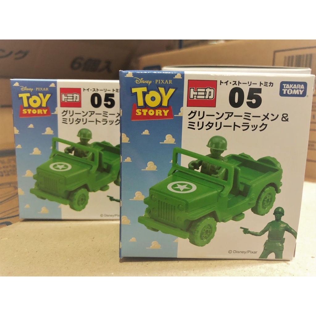 現貨有發票【TAKARA TOMY】 玩具總動員騎乘系列 綠色小士兵 x軍事車 玩具車 多美小汽車