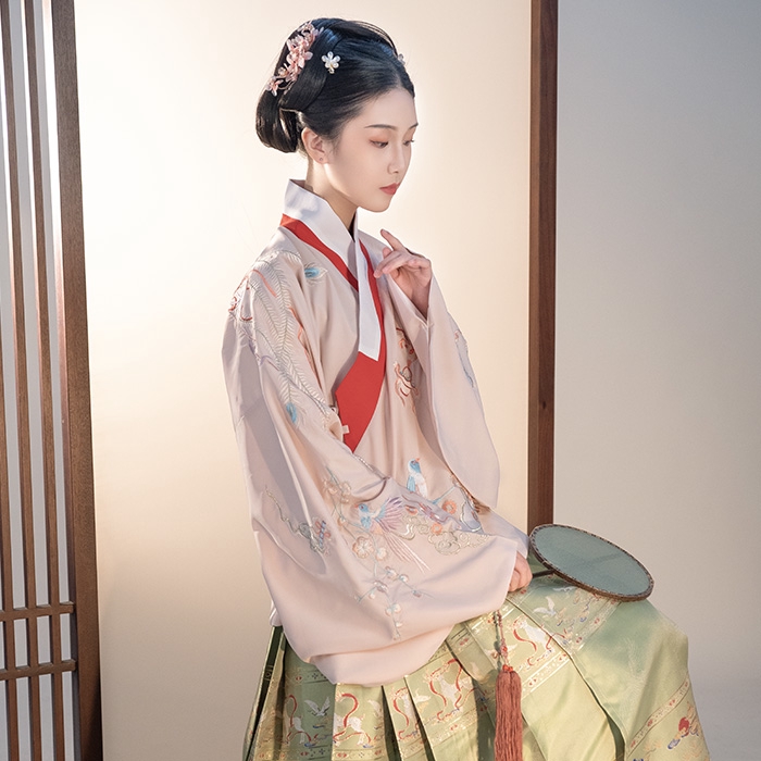南雅集九色鹿明制漢服馬面6米百褶妝花馬面裙 蝦皮購物