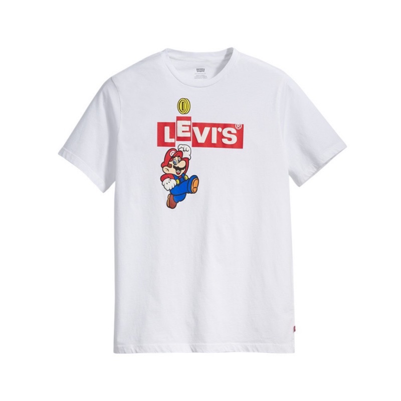 現貨 Levi’s Levis 馬力歐 聯名 短袖上衣 t-shirt 踢恤 白色 黑色 男短袖 女短袖 情侶衣