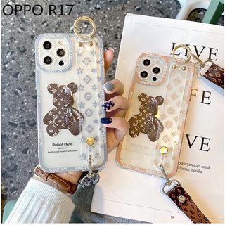 潮牌腕帶熊 適用OPPO R17 R17pro R15 AX7pro F1S A57 手機殼 全包矽膠 保護殼全包