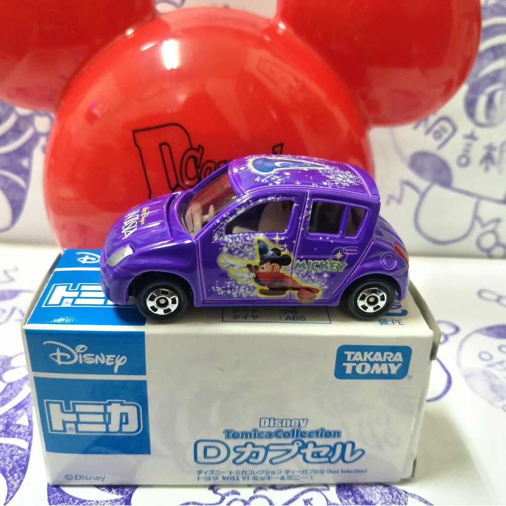 Tomica多美 Disney  迪士尼抽抽樂第4彈Toyota Will Vi 紫色魔法米奇車(附米奇彈頭)