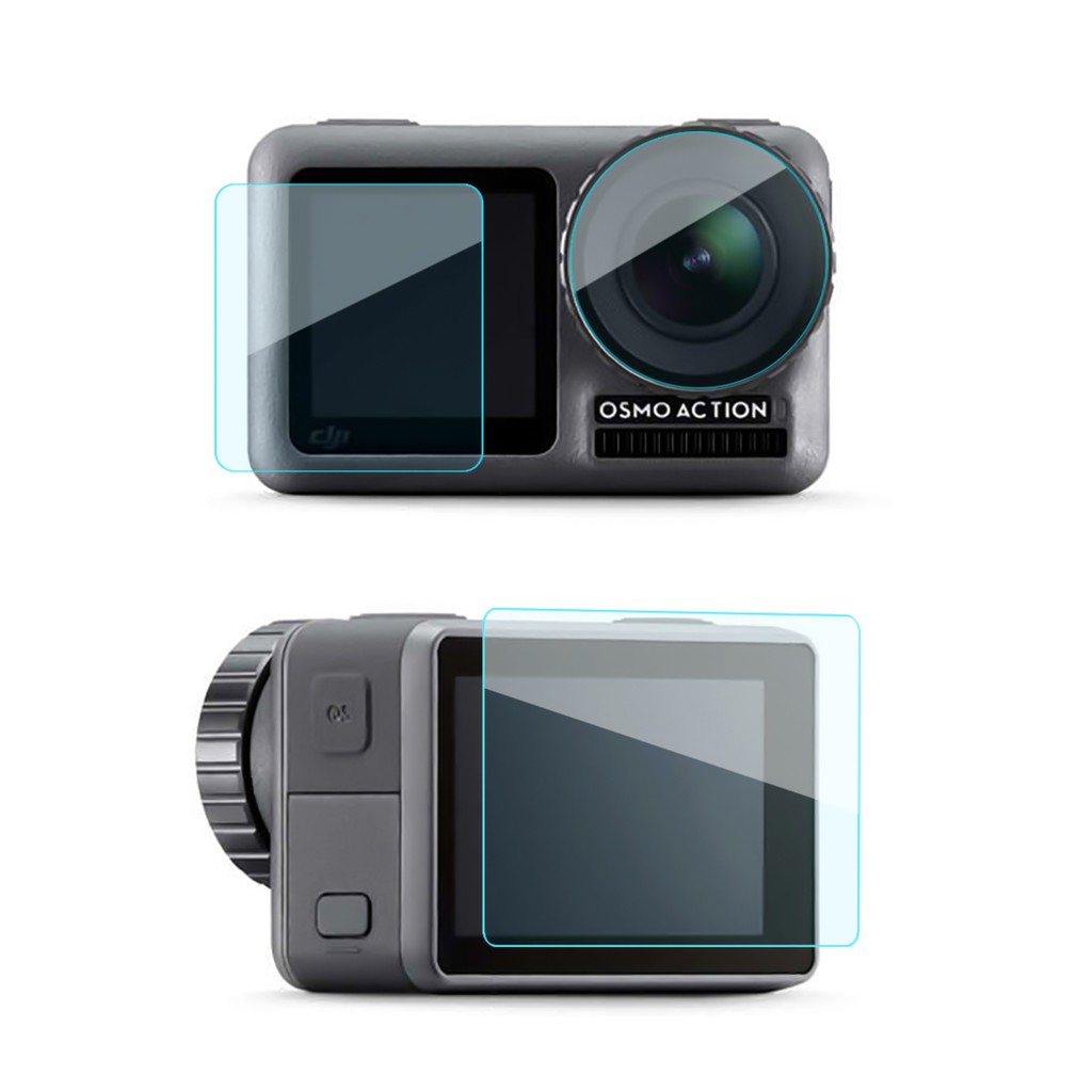 Dji OSMO action 3PCS DJI 運動相機的 9H 鋼化玻璃保護膜鏡頭膜