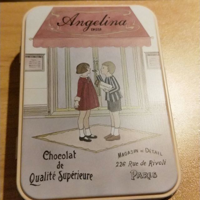 現貨 -Angelina paris 鐵盒榛果口味巧克力 法國帶回
