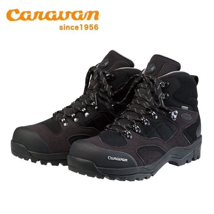 Caravan C1_02S 中筒登山健行鞋-黑銀  日本品牌 亞洲人版型 寬楦  10106
