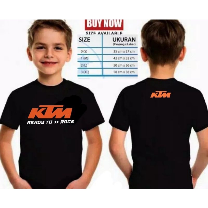 Ktm 高級兒童 T 恤準備比賽