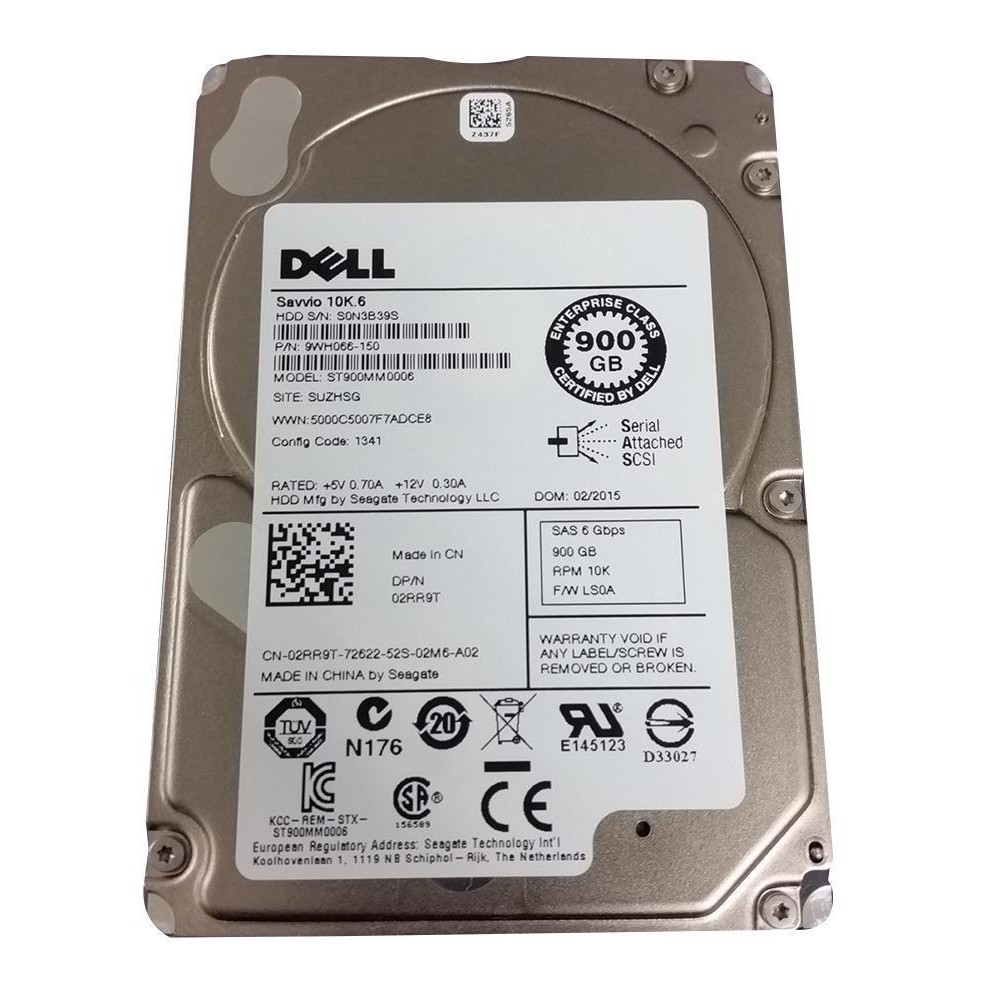 全新 Dell 02RR9T R620 R610 R710 ST900MM0006 900G 10K 2.5吋 SAS