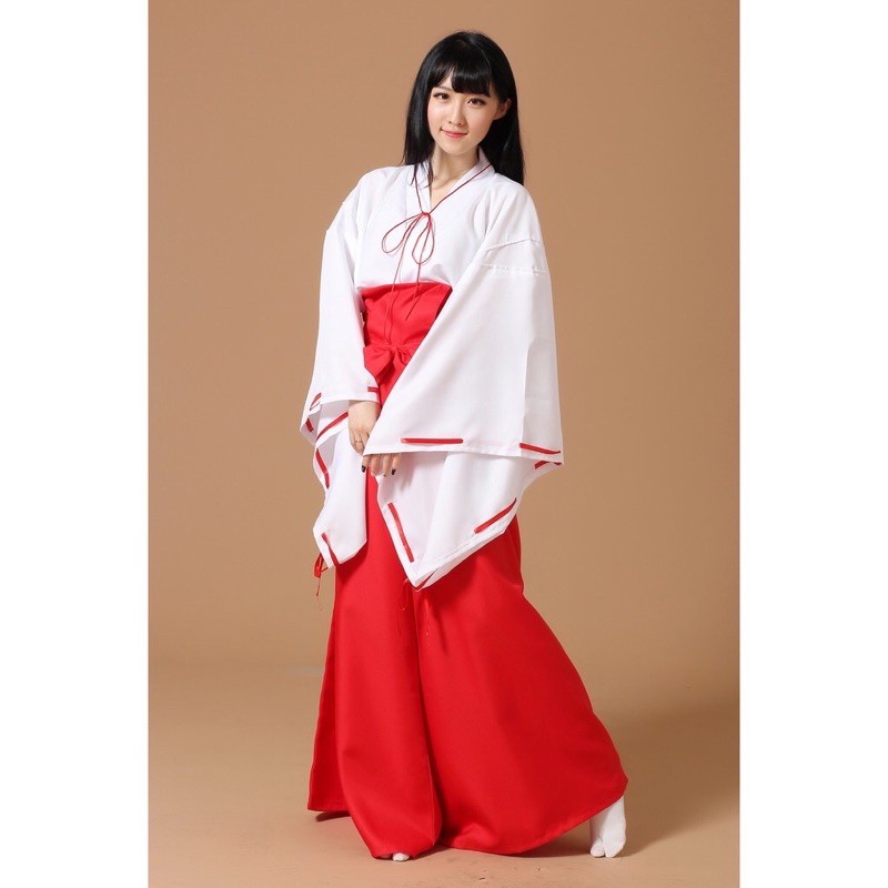 全新巫女服犬夜叉cospaly 桔梗cos服和服日本巫女服道月華夜服裝萬聖節巫女 蝦皮購物