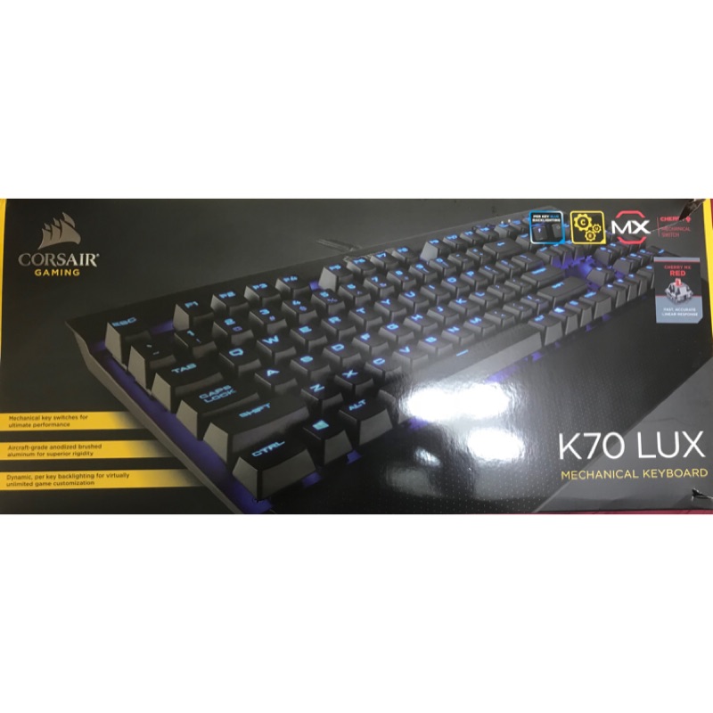 二手海盜船 Corsair  K70 LUX 紅軸 藍光 電競機械式鍵盤