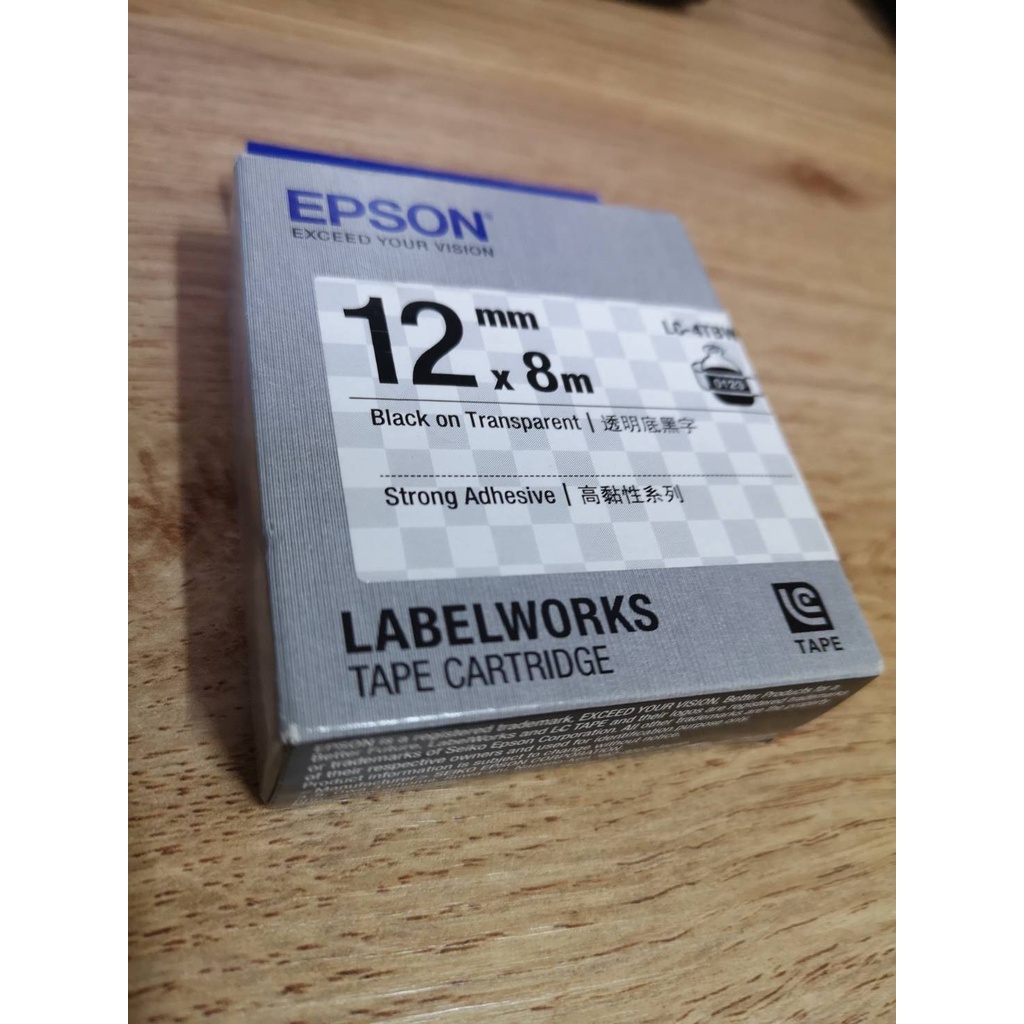 EPSON LK-4TBW 透明底黑字標籤機 防水貼紙 | 蝦皮購物