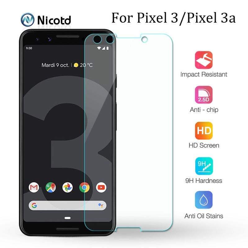 適用於 Google Pixel 3 3 a 的 Google Pixel 3 3a 屏幕保護膜上的 9H 硬度鋼化玻璃