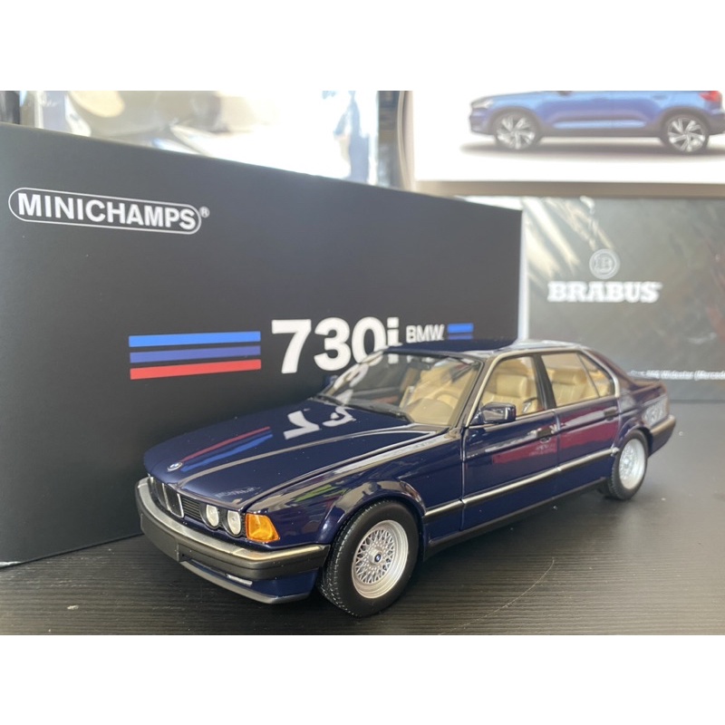 【E.M.C】1:18 1/18 Minichamps BMW 730i E32 1986 藍色 金屬模型車