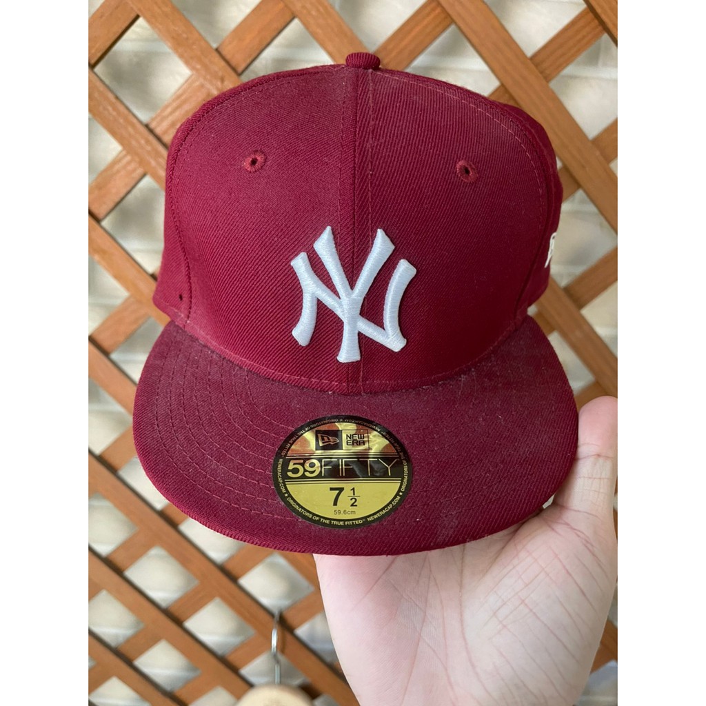 New Era Yankees 酒紅 全封 洋基棒球帽 7/12