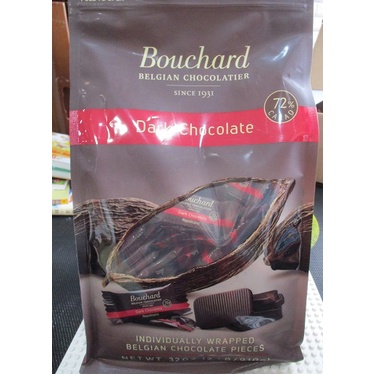 (現貨 costco購 )新貨到~~ 比利時 Bouchard 72% 黑巧克力 拆售 (效期2025/08/04)