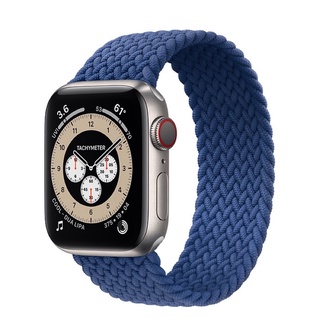 適用Apple Watch 6 編織單圈一體錶帶 蘋果手錶錶帶42/44mm 休閒錶帶