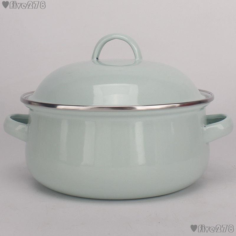 厚實款 16-24cm 琺琅鍋煮 鍋具 雙耳鍋 泡麵鍋 奶鍋 單人鍋 保鮮碗燃氣電磁爐用