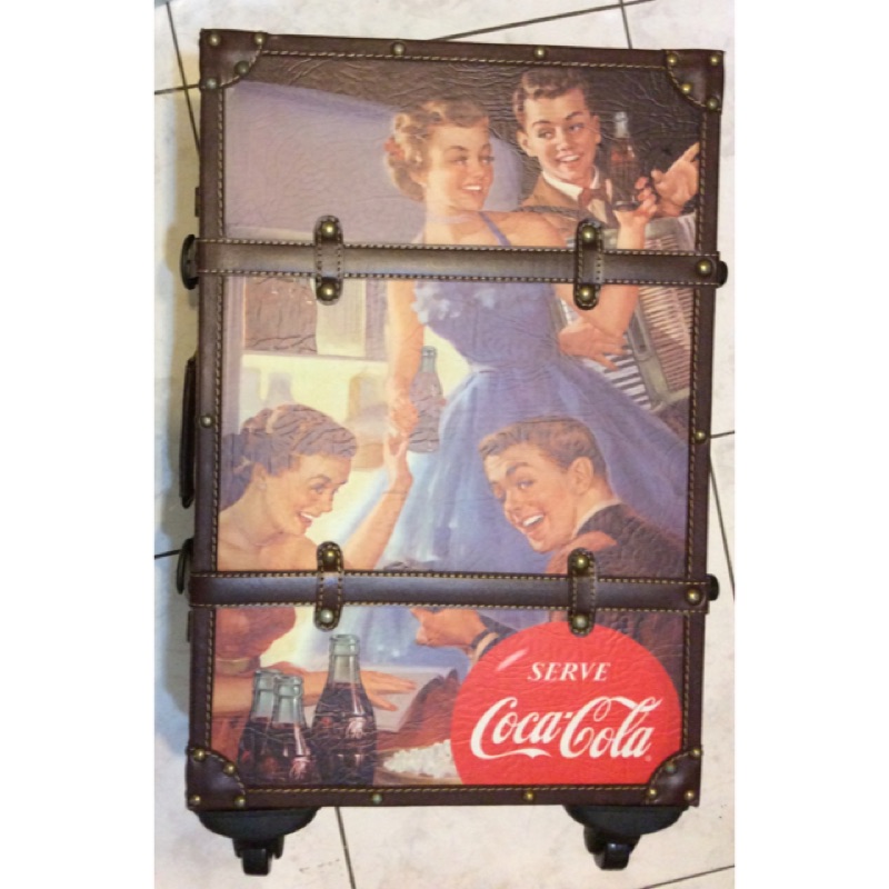 Coca Cola可口可樂 復古行李箱 +手提箱 經典珍藏