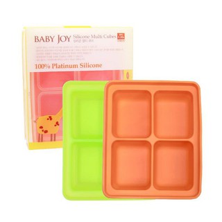 朴蜜兒 baby joy 鉑金矽膠副食品保存盒/製冰盒(4格) 顏色隨機出貨【麗兒采家】