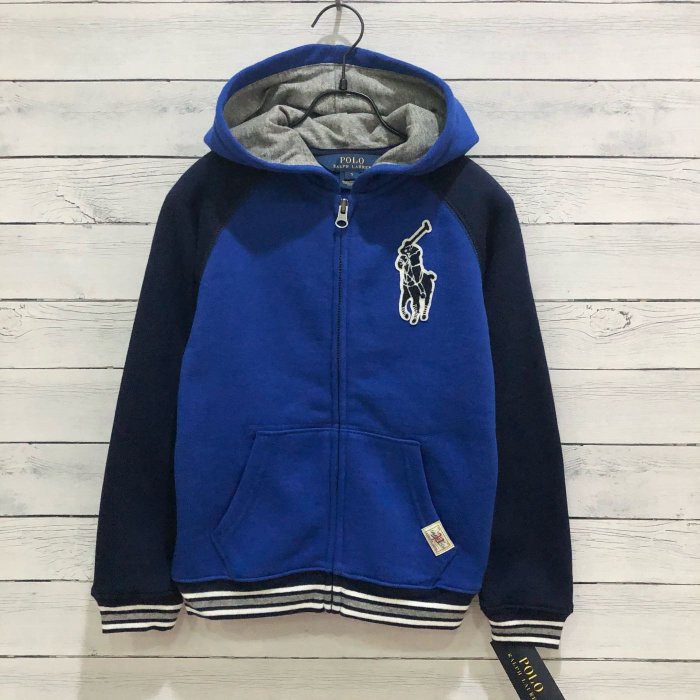 Maple麋鹿小舖 美國購買 童裝品牌POLO RALPH LAUREN 男童寶藍+深藍連帽外套＊ ( 現貨5號 )