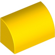 LEGO 6297284 37352 黃色 1x2 弧形磚 Brick Curved Top