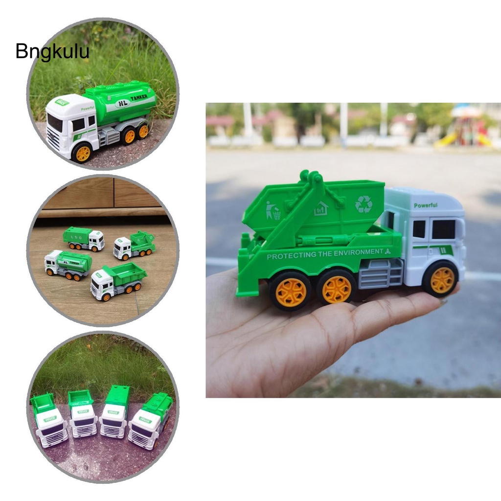 (BK)兒童玩具慣性步行垃圾車幻燈片拉回噴水滅火器玩具腦開發兒童