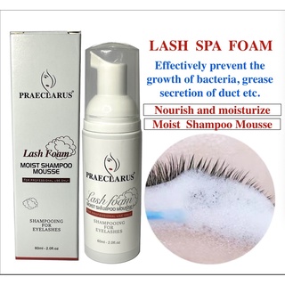 PRAECLARUS Lash Foam Moist Shampoo Mousse 60ml 睫毛延長帶慕斯刷眼睫毛清潔
