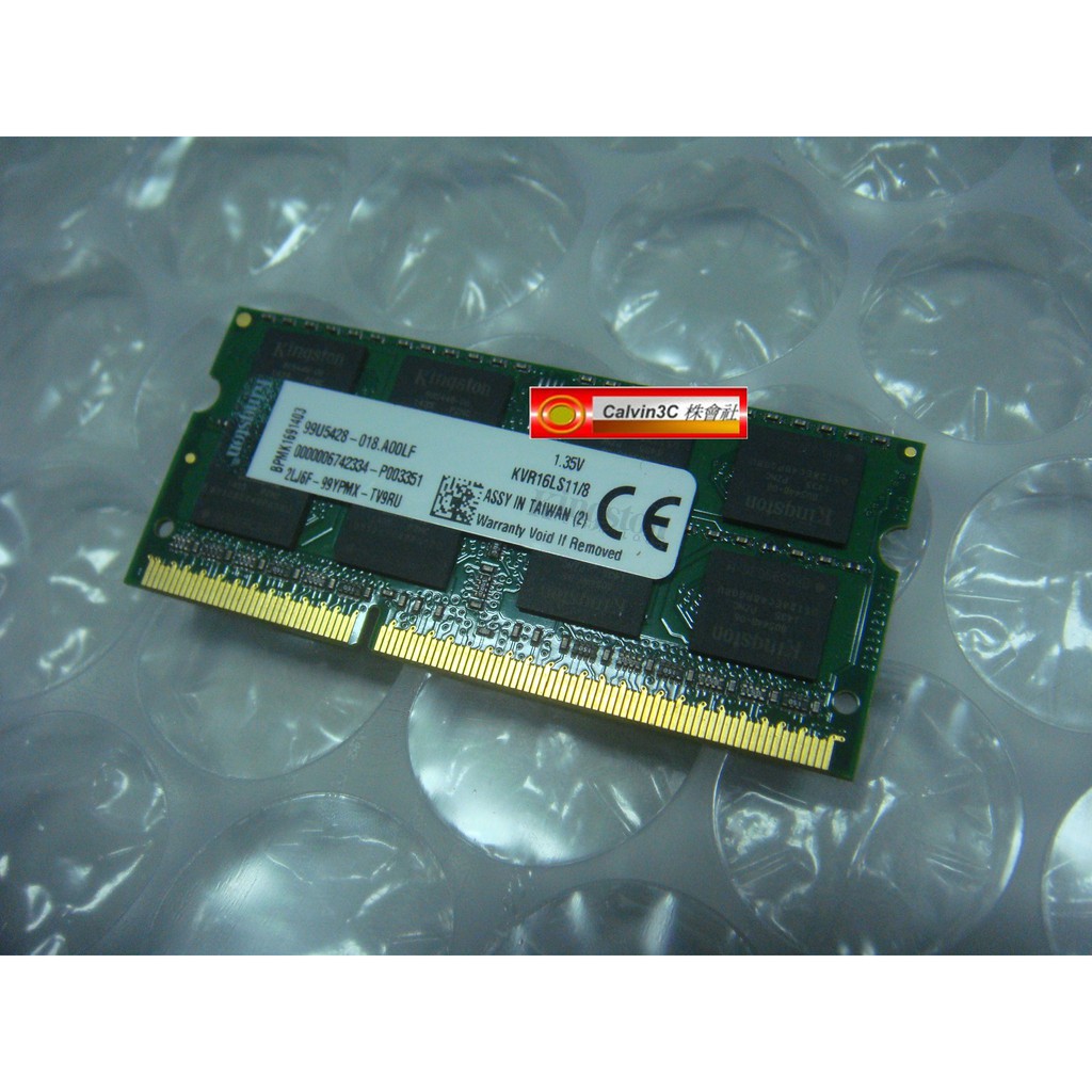 金士頓 Kingston DDR3L 1600 8G DDR3 12800 KVR16LS11/8 低電壓 終身保固