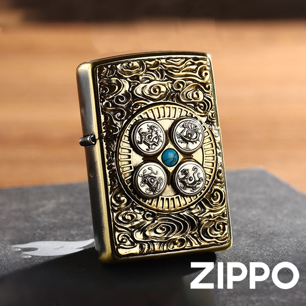 ZIPPO 雲紋四象輪盤防風打火機 特別設計 官方正版 現貨 限量 禮物送禮 客製化 終身保固