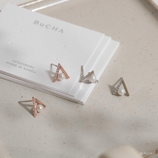 【BuCHA】純銀針 閃爍的彼岸 珍珠水鑽耳環-2色｜耳環