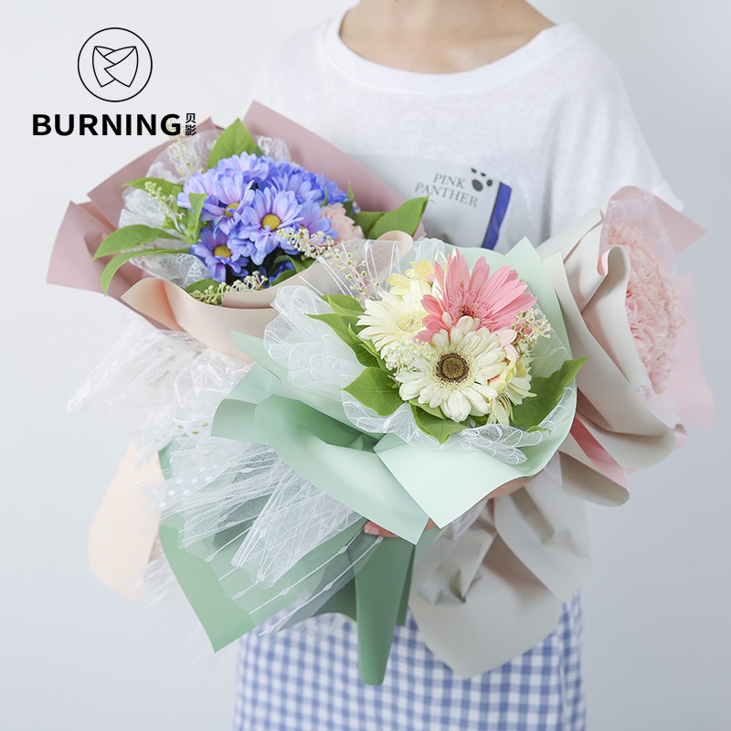 5號鮮花包裝店 貝影迷你花束包裝紙小花束霧面紙雙色紙鮮花包裝材料迷束紙張 蝦皮購物