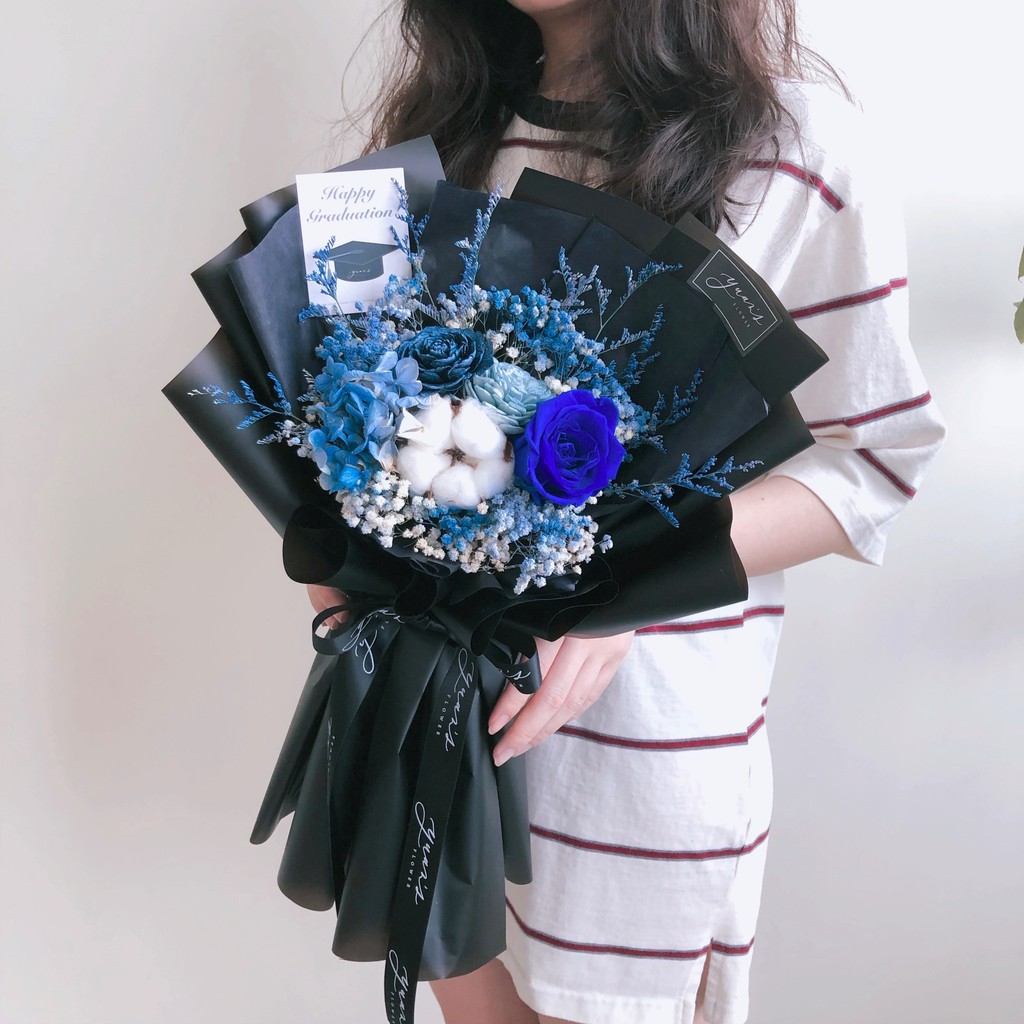 情人節乾燥花束畢業花束生日禮物個性女孩首選擴香大花束粉黑母親節花束永生花永生玫瑰韓國花藝韓式綁花 蝦皮購物