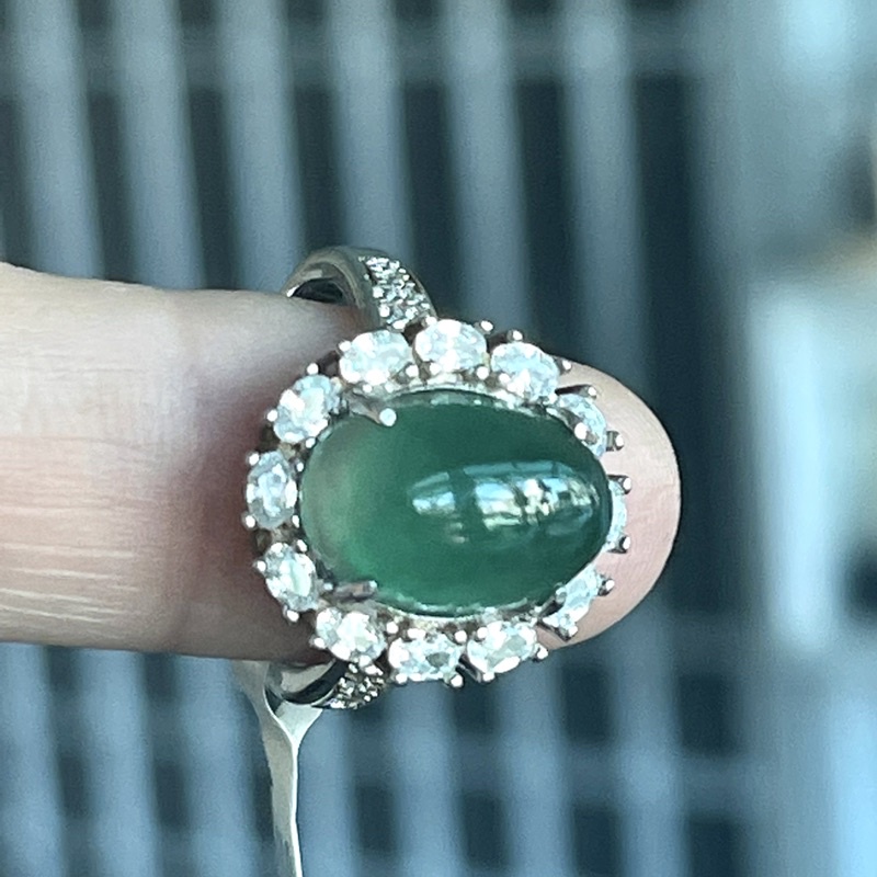 台灣藍寶4.80克拉 透光料 稀有正陽綠 活動戒圍精品收藏 - 552