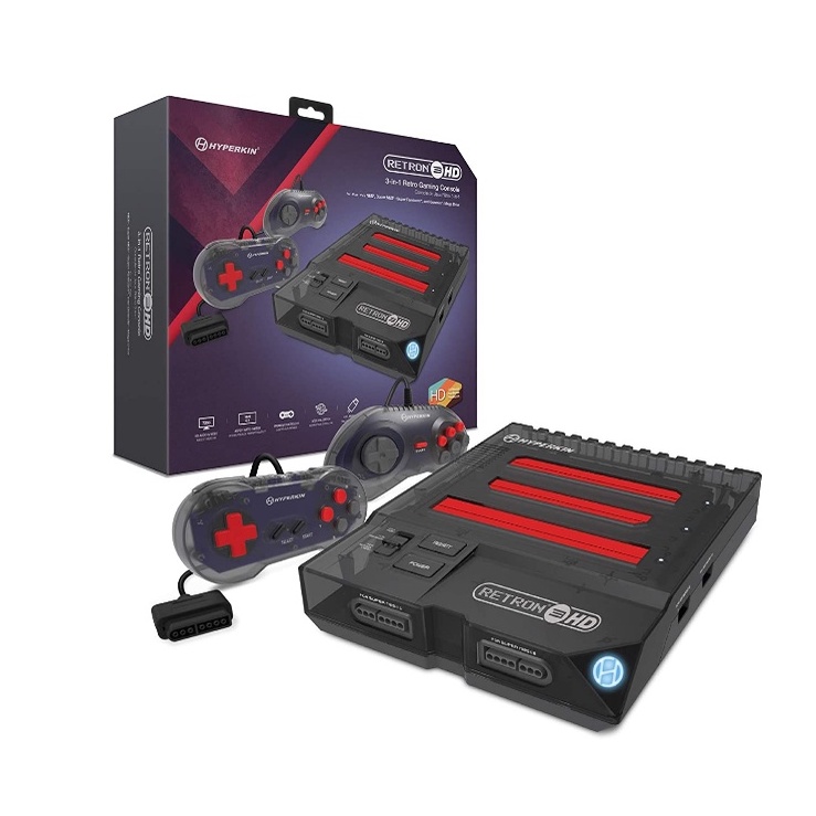 美國 Hyperkin RetroN 3 HDMI 三合一主機 透明黑 (附贈FC轉換卡）